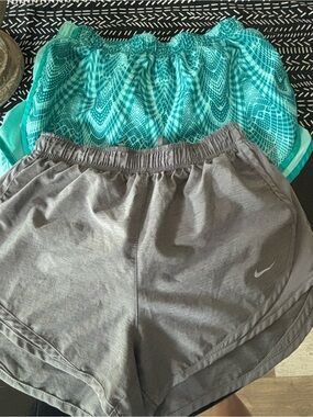 Nike Women's Teal Patterned Swim Cover-Up Shorts